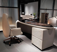 Ensemble de mobilier de bureau de luxe, table de bureau de direction avec armoire de rangement, design italien, bureau à domicile