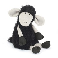 Jouets en peluche en mouton noir doux, poupée en agneau rembourrée
