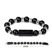Pulsera de cuentas universal para iPhone, cargador micro USB de 23cm, carga rápida, cable de datos tipo C, cargador de teléfono móvil Android