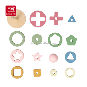 Blocs de jeu éducatifs Montessori en bois tour irisée sûre pour bébé <span class=keywords><strong>pont</strong></span> arc-en-ciel jouets empilables - Product Image 5