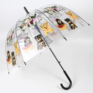 Parapluie à poignée en J droit, design chien, le plus populaire, à ouverture automatique, économique - Product Image 1