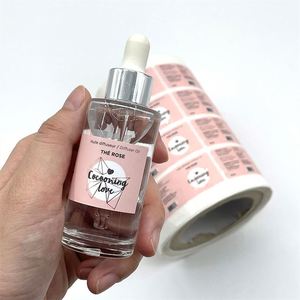 ฉลากขวดน้ำหอมฟอยล์สีดำแบบกำหนดเองไม่เป็น Moq สติกเกอร์โลโก้นูนกันยูวีมันวาวสำหรับเทียนเครื่องสำอางทำจาก PVC PET PP - Product Image 3