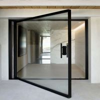 Porte en verre pour intérieur commercial, haute qualité, résistante à l'humidité, insonorisante, portes pivotantes protégeant la vie privée