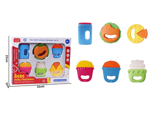 Nouveau-né infantile Silicone doux bébé cloche formation brosse à dents molaire <span class=keywords><strong>dent</strong></span> mâcher <span class=keywords><strong>hochet</strong></span> secouer anneau de dentition morsure bébé <span class=keywords><strong>hochet</strong></span> jouets 6 pièces enfants - Product Image 3