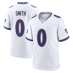 Maillots de football américain personnalisés 2026 Baltimore – Tenues brodées pour jeunes avec logos – Blanc - Product Image 2