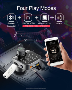 AGETUNR T15 Bluetooth transmisor de fm del coche de la tarjeta microSD/U-disco cargadores mp3 jugador auto estéreo recibir negro - Product Image 4
