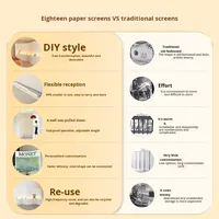 Paravent pliable en papier kraft pour usage extérieur/bureau - Design moderne, montage et démontage faciles, cloison