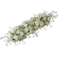 Bloemenbal met nieuwe bloemen, rozen en baby's adem, 1m, bruiloft centerpiece, gangdecoratie, feestdecoratie