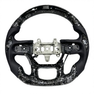 Volant sport en fibre de carbone forgée LED de style course, conçu avec raffinement, pour les voitures Dodge RAM 1500 2500 3500 TRX. - Product Image 1