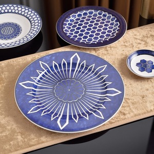Vente chaude Décoration d'intérieur nordique Bleu Luxe Service de table en porcelaine 32 pièces - Product Image 3