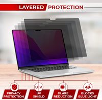 Filtre de confidentialité magnétique de protection d'écran d'ordinateur portable amovible facile marche/arrêt pour Macbook Pro 14.2 "A2779,A2992,A2918 A3401,A3185