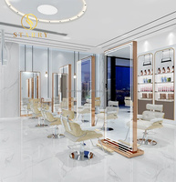 Ensemble chaise de salon et miroir station de salon avec miroir avec lumière led miroir ondulé pleine longueur