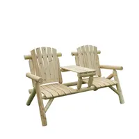 Деревянный двойной садовый стул для внутреннего дворика
