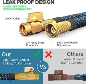 Tuyau d'arrosage de jardin rétractable en plastique ABS léger et extensible haute pression, avec tube intérieur en latex 3 couches, prix usine - Product Image 4