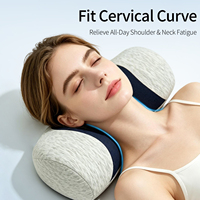 Oreiller de vertèbre cervicale Anti-arc Stretch oreiller MMemory mousse oreiller noyau pur coton manchon Portable