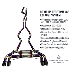 Vortex Exotic Purple-Titanium <b>Exhaust</b> For BMW G20 G21 G22 G26 M340i M440i 3.0T 2021-2025 Racing-Edition - Product Image 1