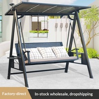 Chaise suspendue d'extérieur en aluminium avec coussin à séchage rapide pour cour, jardin, maison, balcon - Loisirs intérieurs/extérieurs pour adultes (2-3 personnes)