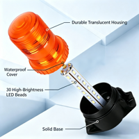 6W LED Dach-Warnleuchte mit Magnetbefestigung, PC-Gehäuse, Rot-Gelb-Blau-Grün Blinklicht für Fahrzeugsicherheit und Warnungen