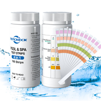 Bandelettes de test 4-en-1 faciles à lire pour piscine domestique, kit de test de la qualité de l'eau pour spa et jacuzzi (Chlore, pH, Alcalinité, Dureté) OEM