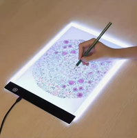 Tableta de Luz LED Metálica para Dibujar, Trazar y Copiar, con Brillo Ajustable, Regulable y Recargable, para Niños