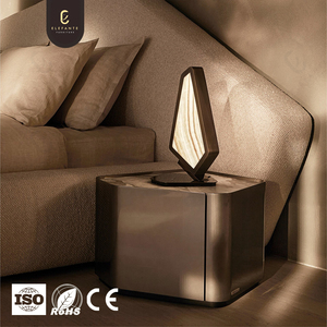 Italian Marble Nightstand Modern Luxury <strong>High</strong> Quality Irregular Design Stainless Steel Hidden Storage <strong>Bedside</strong> <strong>Table</strong> for Bedroom - Product Image 1