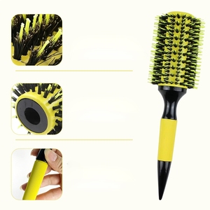 Vendita calda salone rotondo capelli ricci pettine capelli resistenti al calore pettine giallo setole a coda di ratto - Product Image 2