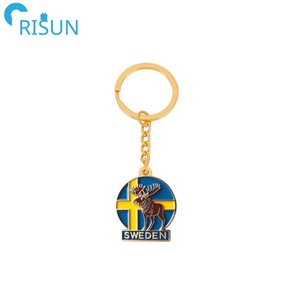 Fabricación de recuerdo sueco Esmalte de metal Suecia Llavero sueco Llavero personalizado Suecia Mapa Bandera Llavero Logotipo sueco Llavero - Product Image 6