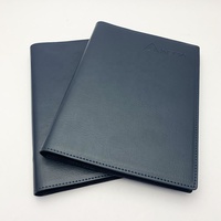Housse de carnet en cuir PU bleu foncé A5 de haute qualité, multi-poches pour cartes, cadeau d'affaires, couverture de planificateur