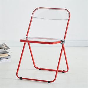 Silla plegable de plástico transparente moderna, asiento apilable fantasma de acrílico transparente, adecuado para sala de estar, comedor - Product Image 5
