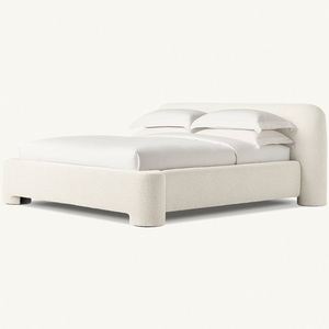 Muebles de Dormitorio Modernos, Cama King/Queen con Estructura de Madera y Panel de Tela - Product Image 1