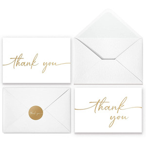 Tarjetas de Agradecimiento Plegables con Sobres y Pegatinas, Ecológicas, Reciclables, Minimalistas, con Notas en <span class=keywords><strong>Cursiva</strong></span>, para Cumpleaños y Cualquier Ocasión - Product Image 2