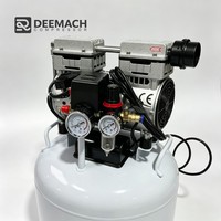 Compresseur d'air dentaire professionnel silencieux et portable DEEMACH 220V 850W sans huile, 8 bars, réservoir d'air de 40L avec sécheur et refroidisseur d'air