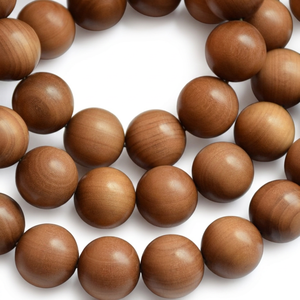 Cuentas de Rosario de Sándalo Ecológicas de 6 mm para Fabricación de Joyería, Color Marrón Dorado Oscuro Natural, a Granel - Product Image 1
