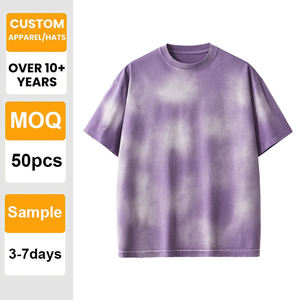 Camiseta Tie Dye con Logotipo Personalizado, 230 g/m², Hombros Caídos, Camiseta Blanca Gruesa de Algodón, Venta al Por Mayor, Impresión, Bordado Unisex - Product Image 1