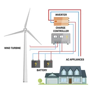 Éolienne pas chère personnalisée 3KW 5KW 10KW éoliennes générateurs de puissance système de ventilateur pour usage domestique