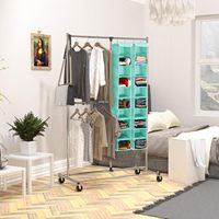Simple Houseware Moderne 10 Étagères Suspendus Organisateur De Chaussures Turquoise Double Tissu Durable pour Salon Placard De Stockage