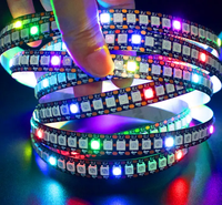 Bande LED SMD 5050 de haute qualité, luminosité élevée, 144 60 30 5V WS2812B, bande LED RGB à pixels, IP20 IP65 IP67