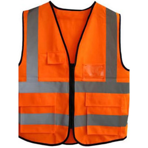 Gilet de sécurité haute visibilité en polyester orange pour femmes avec logo personnalisé, vente en gros, vêtements de travail pour la construction routière - Product Image 6