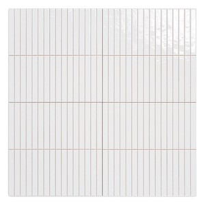 Piastrella Pretagliata Graz Bianca 35 X 35 Cm Finitura Lucida Bordi Irregolari Per Uso a Parete e Pavimento - Product Image 1