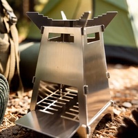 Barbecue pliant portable en acier inoxydable en forme de tour, réchaud de camping à bois, modèle fusée, très populaire pour l'extérieur