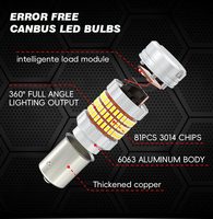 Ampoules LED sans ventilateur CB8 CANBUS sans erreur 1156 BA15S BAU15S P21W avec puces LED 3014 27W 1000LM Anti Hyper Flash Blanc Ambre Rouge
