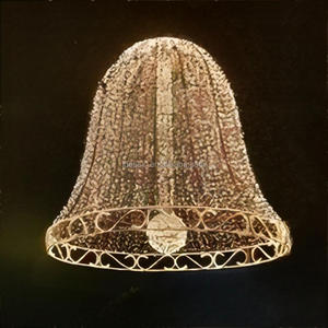 Motivo Navideño de Campanas con Luces LED 3D para Exteriores, Ideal para Iluminación Comercial de Patios y Festivales - Product Image 1