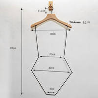 Porte-maillots en bois sculpté, finition laquée brillante, présentoir en forme de corps avec crochets pour bikinis, soutiens-gorge et sous-vêtements
