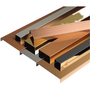 Decoration Wall Cabinet Edge Aluminum Alloy U-shaped Background Line <strong>Total</strong> Project Solution Home <strong>Tile</strong> Trim Stainless Steel Strip - Product Image 1