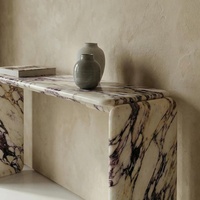 Table console en marbre Calacatta Viola de Cammy Stone, pierre naturelle, design moderne, table de salon de luxe, table à manger