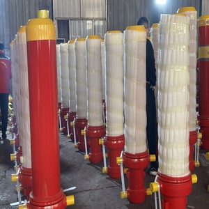 Cylindre hydraulique multi-étages à montage frontal de qualité supérieure pour camion à benne basculante, 6 étages, simple action, avec tige chromée - Product Image 4