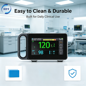 Moniteur <span class=keywords><strong>de</strong></span> signes vitaux portable compact <span class=keywords><strong>de</strong></span> 7 pouces avec batterie au lithium rechargeable pour clinique, optionnel avec EtCO2 et IBP - Product Image 2