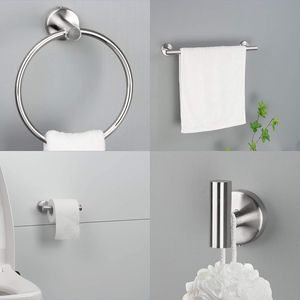Juego de toallero de baño de acero inoxidable de 6 piezas DB Luxury, montaje de pared moderno con acabado cromado para accesorios de baño domésticos - Product Image 5