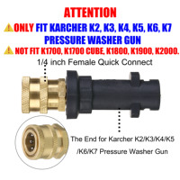 Adaptateur de pistolet de lavage de voiture à pression, adaptateur à connexion rapide pour raccord de la série K