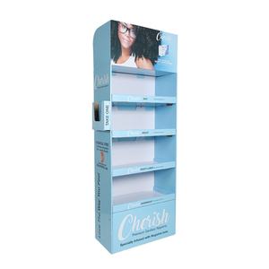 Caja de cartón plegable POP, estante de exhibición para suelo, con cuatro estantes para ropa - Product Image 1